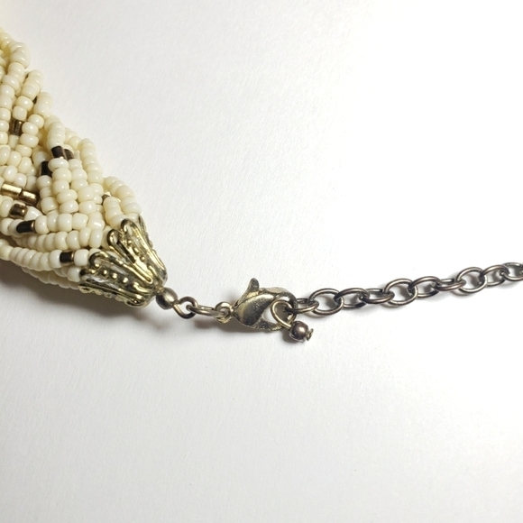 Vintage Glass Seed Bead Braided Necklace - Picture 5 of 10